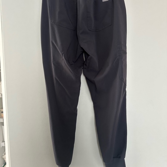 Figs Women's Pants in Dark Gray with Pink Drawstring - Picture 2 of 2